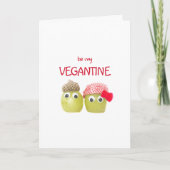 Valentine's Day for Vegans - Funny Cute Fruits Kaart (Voorkant)