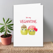 Valentine's Day for Vegans - Funny Cute Fruits Kaart
