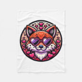 Valentines Day Fox And Matching Couples Foxes Fleece Deken (Voorkant)