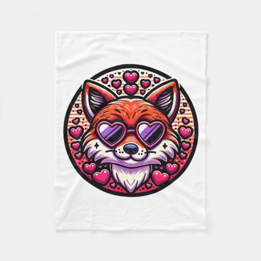 Valentines Day Fox And Matching Couples Foxes Fleece Deken (Voorkant)