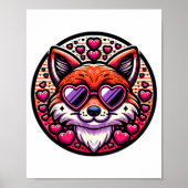 Valentines Day Fox And Matching Couples Foxes  Poster (Voorkant)