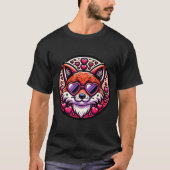 Valentines Day Fox And Matching Couples Foxes  T-shirt (Voorkant)