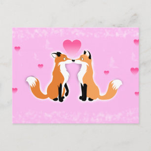 Valentines Day Foxes Feestdagenkaart