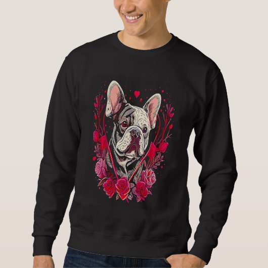 Valentine's day French Bulldog Dog Valentine 25 Trui (Voorkant)