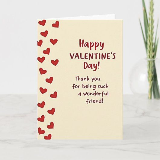 Valentines Day Friend Thank You Card Kaart (Voorkant)