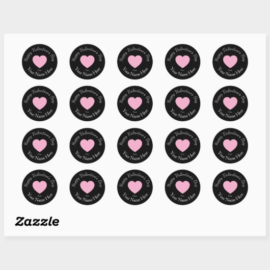 Valentines Day From Your Name Here Custom Graphics Ronde Sticker (Vel)