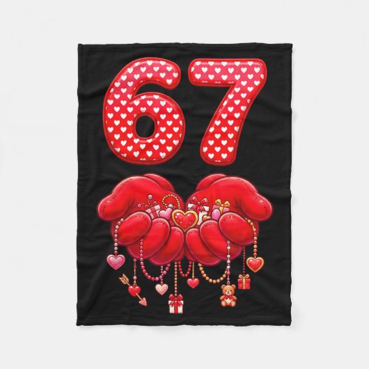 Valentines Day Funny 67 Six Seven Valentine Heart  Fleece Deken (Voorkant)