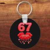 Valentines Day Funny 67 Six Seven Valentine Heart  Sleutelhanger (Voorkant)