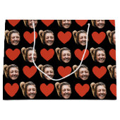 Valentines Day Funny Custom Face Photo Love Heart  Groot Cadeauzakje (Voorkant)