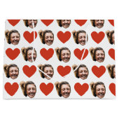 Valentines Day Funny Custom Face Photo Love Heart  Groot Cadeauzakje (Voorkant)