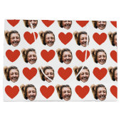 Valentines Day Funny Custom Face Photo Love Heart  Groot Cadeauzakje (Achterkant)