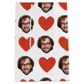 Valentines Day Funny Custom Face Photo Love Heart Medium Cadeauzakje (Achterkant)