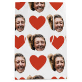 Valentines Day Funny Custom Face Photo Love Heart Medium Cadeauzakje (Voorkant)