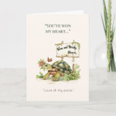 Valentine's Day Funny Slow & Steady Valentine Card Feestdagen Kaart (Voorkant)