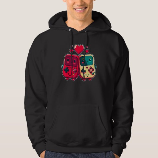 Valentine's Day Gaming Console for Gamer Couples K Hoodie (Voorkant)
