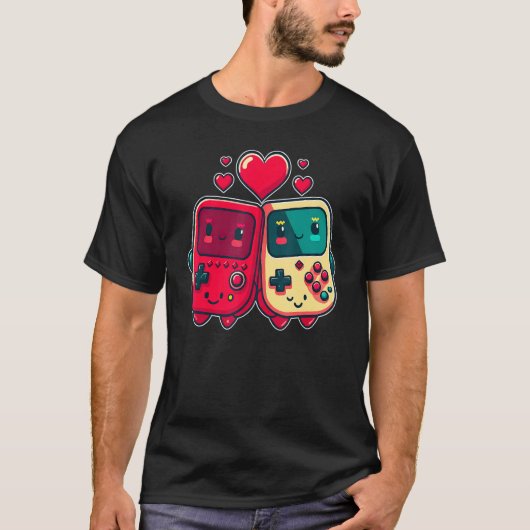 Valentine's Day Gaming Console for Gamer Couples K T-shirt (Voorkant)