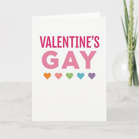 Valentines Day Gay Card Kaart (Voorkant)