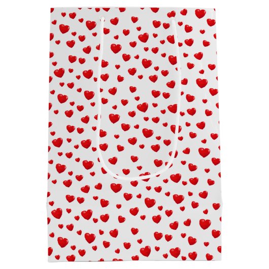 Valentine's Day Gift Bag With Ribbons and Hearts Medium Cadeauzakje (Achterkant)