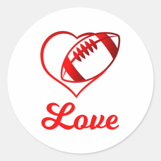 Valentines Day Gift For Football Lovers  Ronde Sticker (Voorkant)