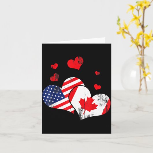 Valentine's Day Gift Maple Leaf Canada  Kaart (Gele Bloem)