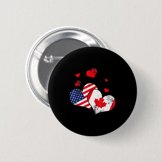 Valentine's Day Gift Maple Leaf Canada  Ronde Button 5,7 Cm (Voorkant /achterkant)