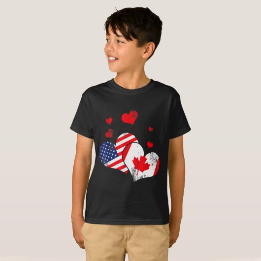 Valentine's Day Gift Maple Leaf Canada T-shirt (Voorkant volledig)