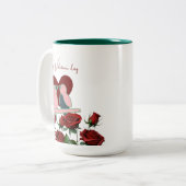 Valentine's Day Gift Tweekleurige Koffiemok (Voorkant links)