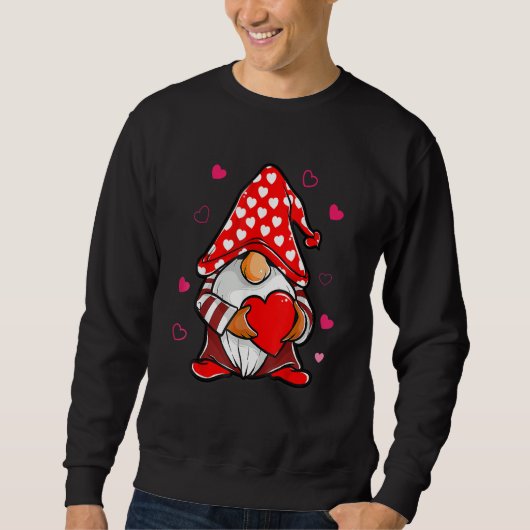 Valentines Day Gnome Love Holding Red Heart Trui (Voorkant)