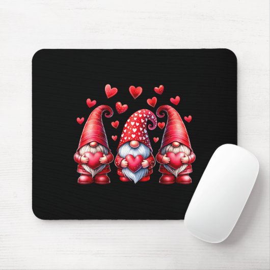 Valentines Day Gnomes Cute Red Hearts Love Gnome W Muismat (Met muis)