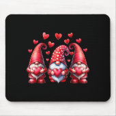 Valentines Day Gnomes Cute Red Hearts Love Gnome W Muismat (Voorkant)