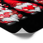 Valentines Day Gnomes Cute Red Hearts Love Gnome W Poster (Hoek)