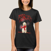 Valentines Day Golden Retriever Tree Heart Puppy D T-shirt (Voorkant)