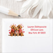 Valentines Day Goldendoodle Dogs Etiket (Insitu)