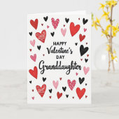 Valentines Day Granddaughter Hearts Card Kaart (Gele Bloem)