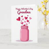 Valentines Day Grandma Hearts Card Kaart (Gele Bloem)