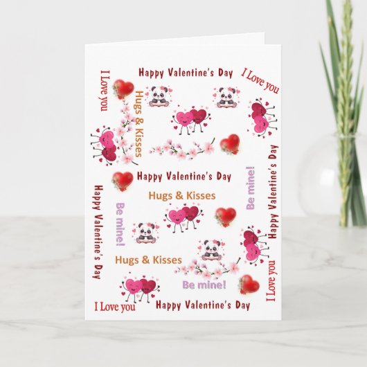 Valentine's Day Greeting Card CoupleRed Hearts  Feestdagen Kaart (Voorkant)