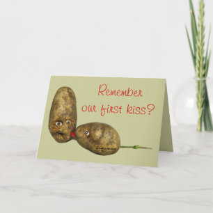 Valentines Day Greeting Card Cute Kissing Potatoes Feestdagen Kaart