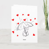 Valentine's Day Greeting Card Umbrella Red Hearts  Feestdagen Kaart (Achterkant)