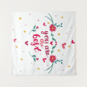 Valentine's day greeting card with hearts,  flower wandkleed (Voorkant (horizontaal))