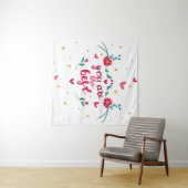 Valentine's day greeting card with hearts,  flower wandkleed (In Situ (horizontaal))