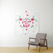 Valentine's day greeting card with hearts,  flower wandkleed (In situ)