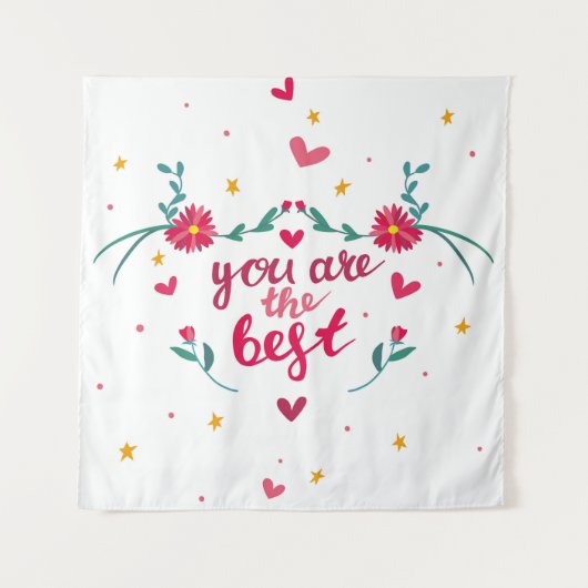 Valentine's day greeting card with hearts,  flower wandkleed (Voorkant)