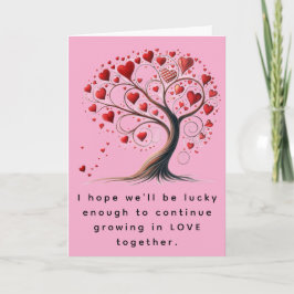 Valentine's Day Grow Together Heart Tree Feestdagen Kaart