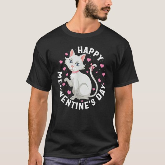 Valentines day Happy Meowentine's Day Cute Cat Hea T-shirt (Voorkant)