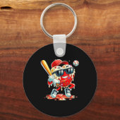 Valentines Day Heart Baseball Drip Ice Cream Boys  Sleutelhanger (Voorkant)