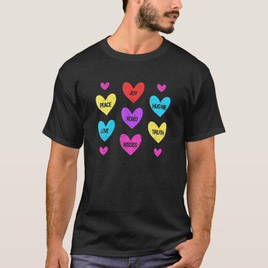 Valentine's Day Heart Candy  Matching Couples Love T-shirt (Voorkant)