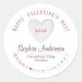 Valentine's Day Heart Candy XOXO Ronde Sticker (Voorkant)