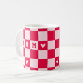Valentine's Day Heart Checkered Mom Mug Koffiemok (Voorkant links)