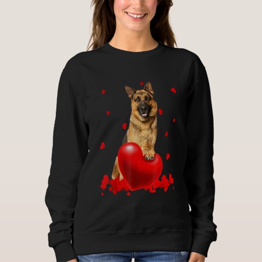 Valentine's Day Heart Couple German Shepherd Dog P Trui (Voorkant)