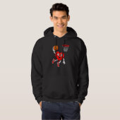 Valentines Day Heart Dunking Basketball Player Adu Hoodie (Voorkant volledig)